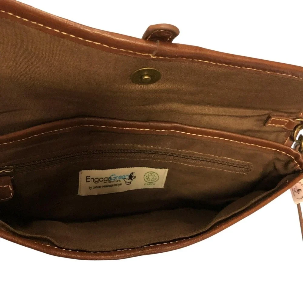 Engage Green by Lauren Mccann‎ Clutch Wristlet Pink Beige Floral Leather Trim